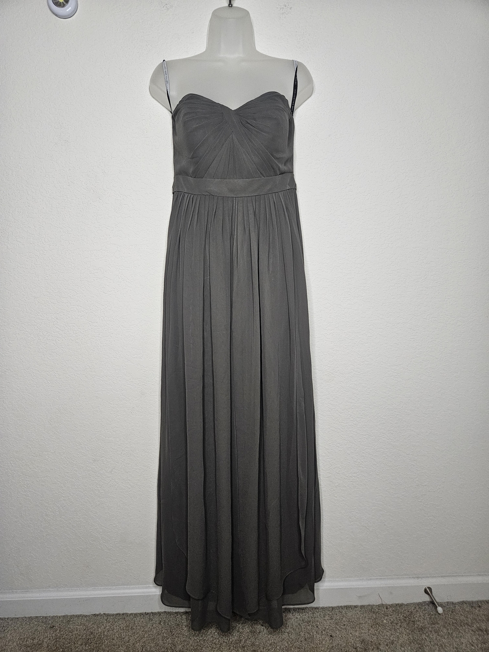 Jenny Yoo Collection Annabelle Convertible Gray Strapless Chiffon Bridesmaid Gow